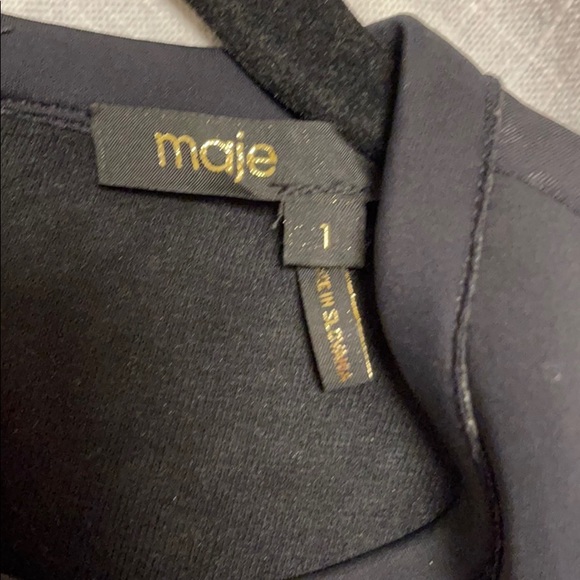 Maje Black mini dress. Neoprene-like fabric. - Picture 4 of 5